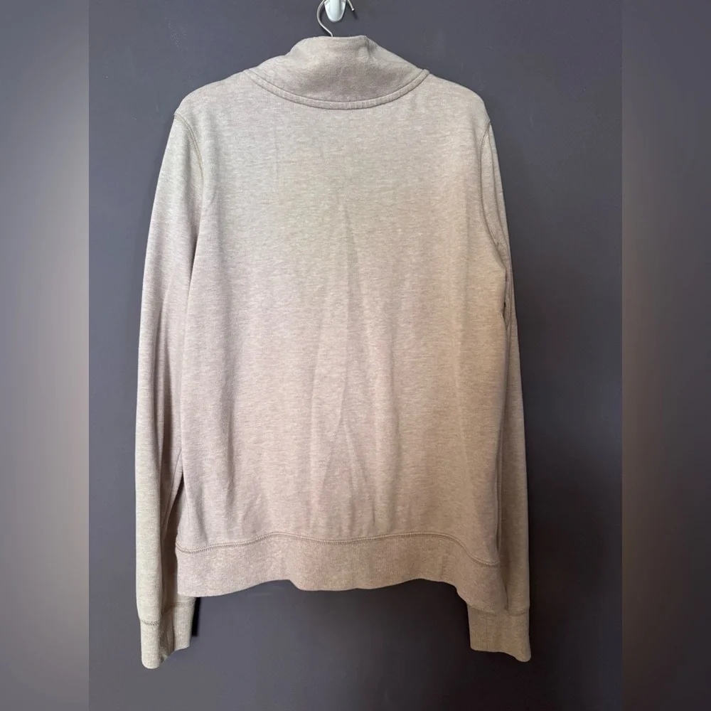 VS PINK VINTAGE 1/2 ZIP CREW SWEATSHIRT BEIGE DOG PUP HEART LOGO HTF RARE LARGE - Picture 7 of 7